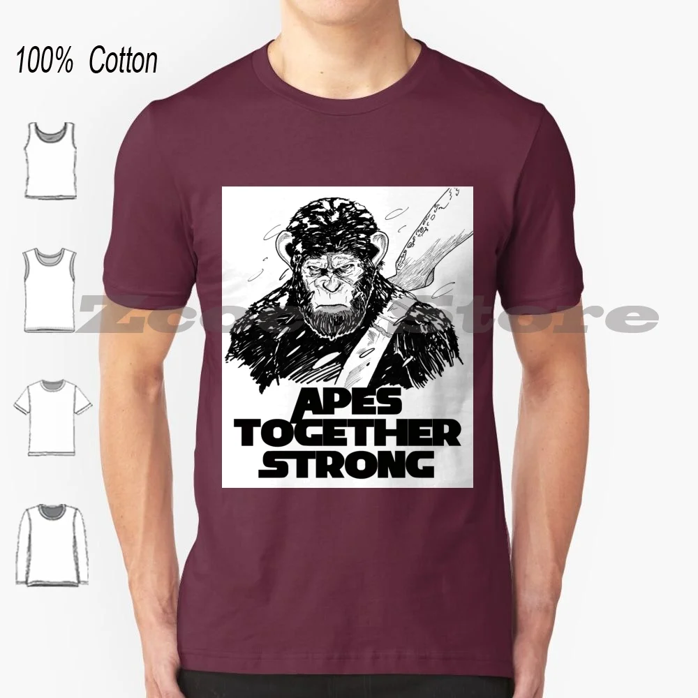 Caesar : Strong 100% Cotton Men And Women Soft Fashion T-Shirt And White Ink Caesar Caesar Planet Of The War For The Planet Of