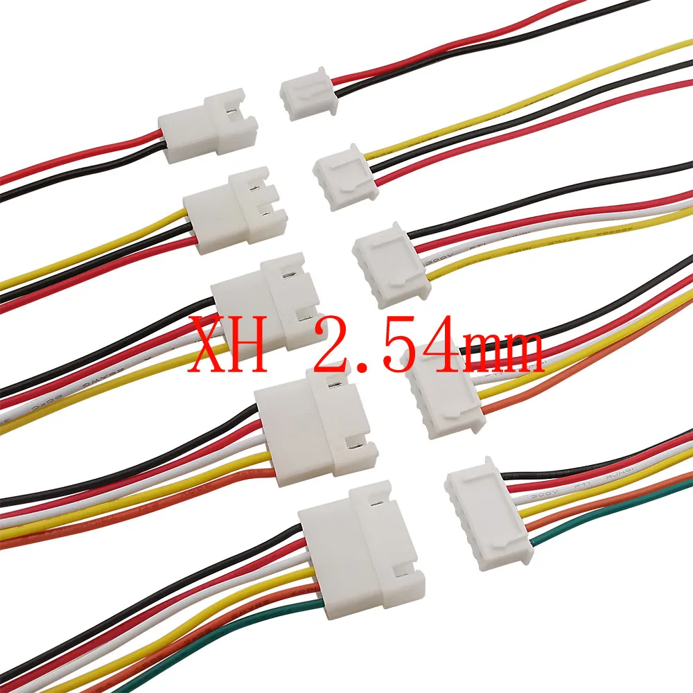 10Pcs/lot JST XH2.54 XH 2.54 mm Pitch 2P/3/4/5/6 Pin Male Plug / Female Socket Battery Charging Wire Cable Connector 26AWG 20CM