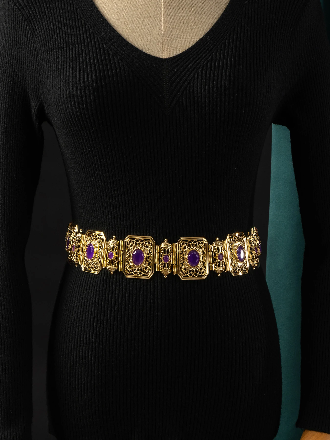 حزام مربع انقطاع المعادن نحت قابل للتعديل طول العروس العربية مجوهرات الزفاف قفطان مجوهرات الجسم