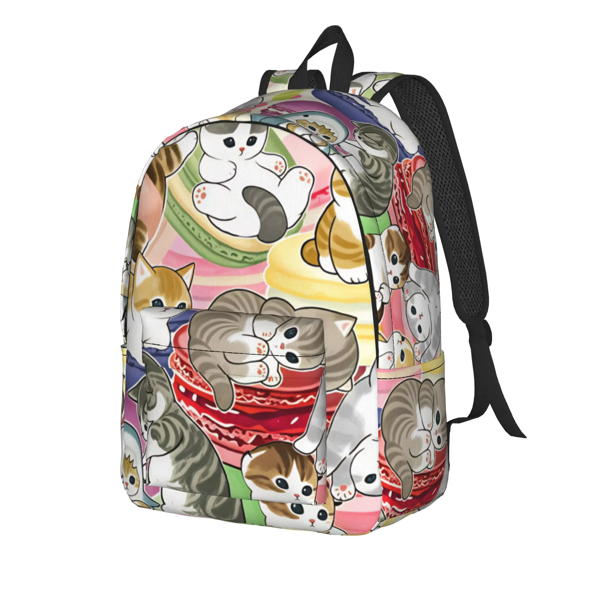 Mofusand Japanese Shark Cat  Backpack Women Men  Breathable Backpacks Polyester Elegant School Bags Cycling Colorful Rucksack