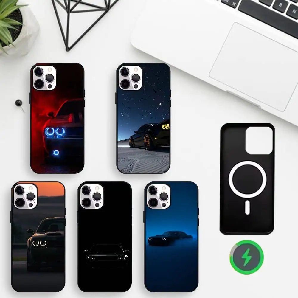 

Muscles car S-Srt Phone Case For iPhone17,16,15,14,13,12,11 Max Black Wireless Charging Protecitve Cover