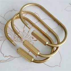Pure Copper Brass Keychain Screw Locker Oval Key-ring 35x60mm Carabiner Buckle Keys Hook Clip Decor Bag Belt Camping Hiking 1pc