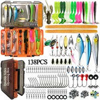 Fishing 138pcs Fishing Lure Kit For Trout/Pike/Bass Multi-Lure Fishing Set Layered Tackle Pro Gear Tackle Box
