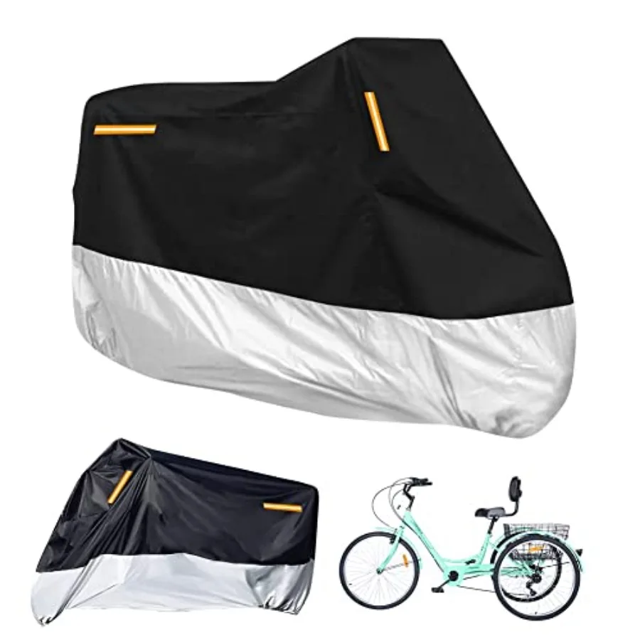 

Premium Adult Tricycle Cover, Fit All 3-Wheel Bike or Motorcycles Outdoor and Indoor Storage, 104" L x 43.3" W x 49" H Sier, 21