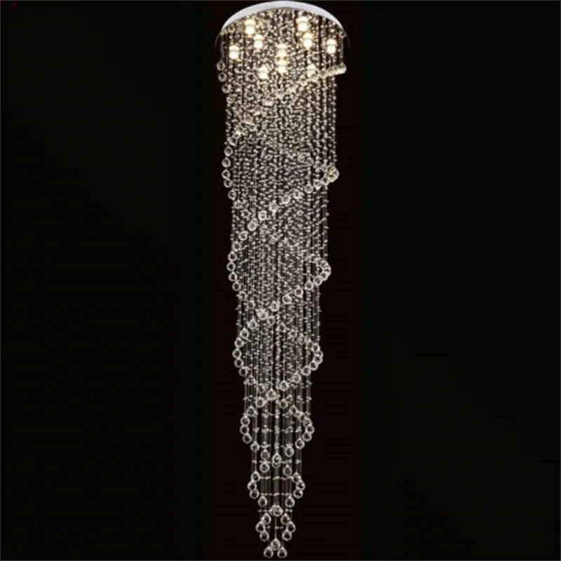 Imagem -06 - Moderno Led Dupla Espiral Iluminação Lustre de Cristal para Foyer Escada Quarto Hotel Hallceiling Suspensão da Lâmpada