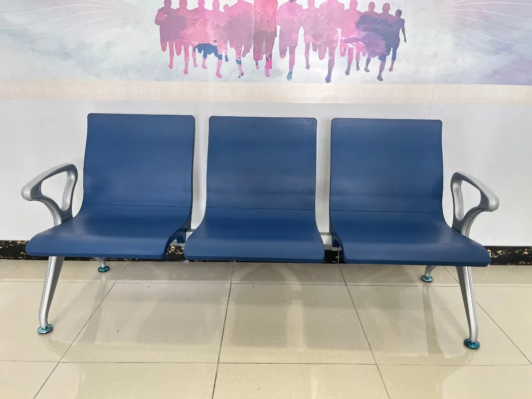 Metal airport waiting chairs, sui for shopping malls and schools, three-in-one row seats, durable public waiting benches