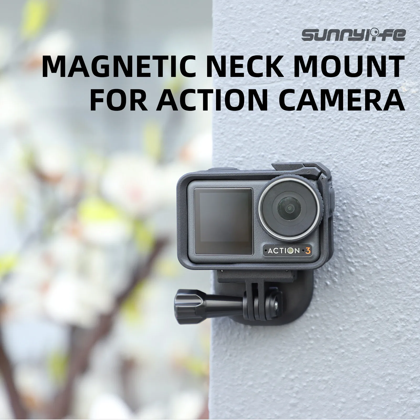 Sunnylife Magnetic Neck Mount 360° Adjustable POV Vlog Holder for DJI Osmo Action 5 Pro 4 3 Sports Camera Phone Clip