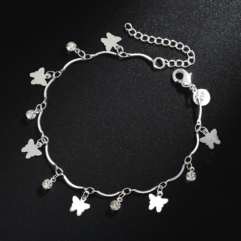 Charm 925 Sterling Silver Bracelets for Women Zircon Butterfly Chain Elegant Fashion Wedding Party Christmas Fine Jewelry