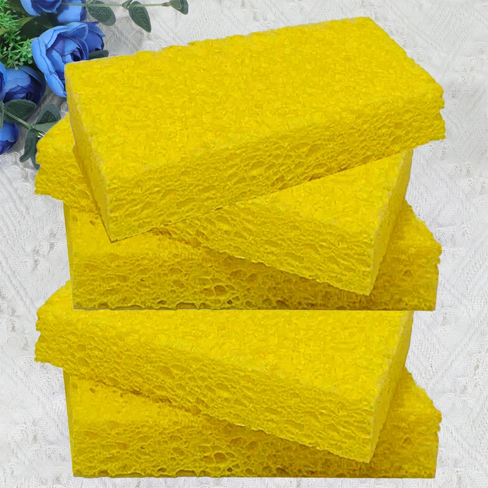 

5pcs Cellulose Sponge Dishcloth Oil-Free Premium Cleaning Cloth For Kitchenware Utensil Dish Glass niture Yellow Strong
