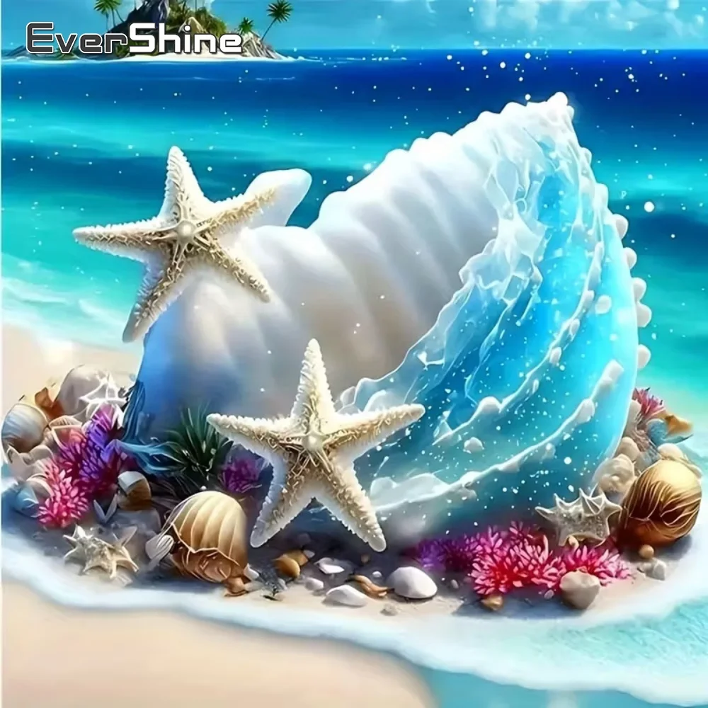 Evershine DIY Diamant Stickerei Conch Neue Ankunft Malerei Seestern Mosaik Landschaft Acryl Handwerk Liefert Dekor für Zuhause