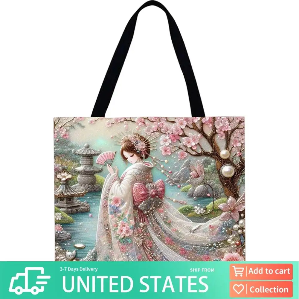 

4 шт., льняная большая сумка для японских девушек, большая вместительная женская сумка на плечо