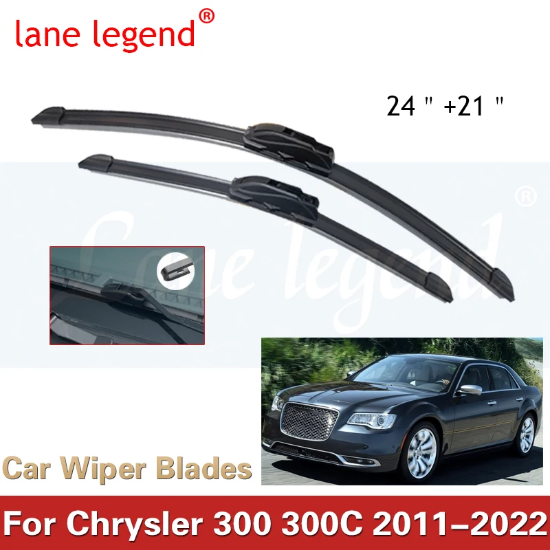 Front Wiper Blades Set For Chrysler 300 300C Lancia Thema 300C 2011 - 2022 Windshield Brushes Windscreen Window 2012 2013 2014 