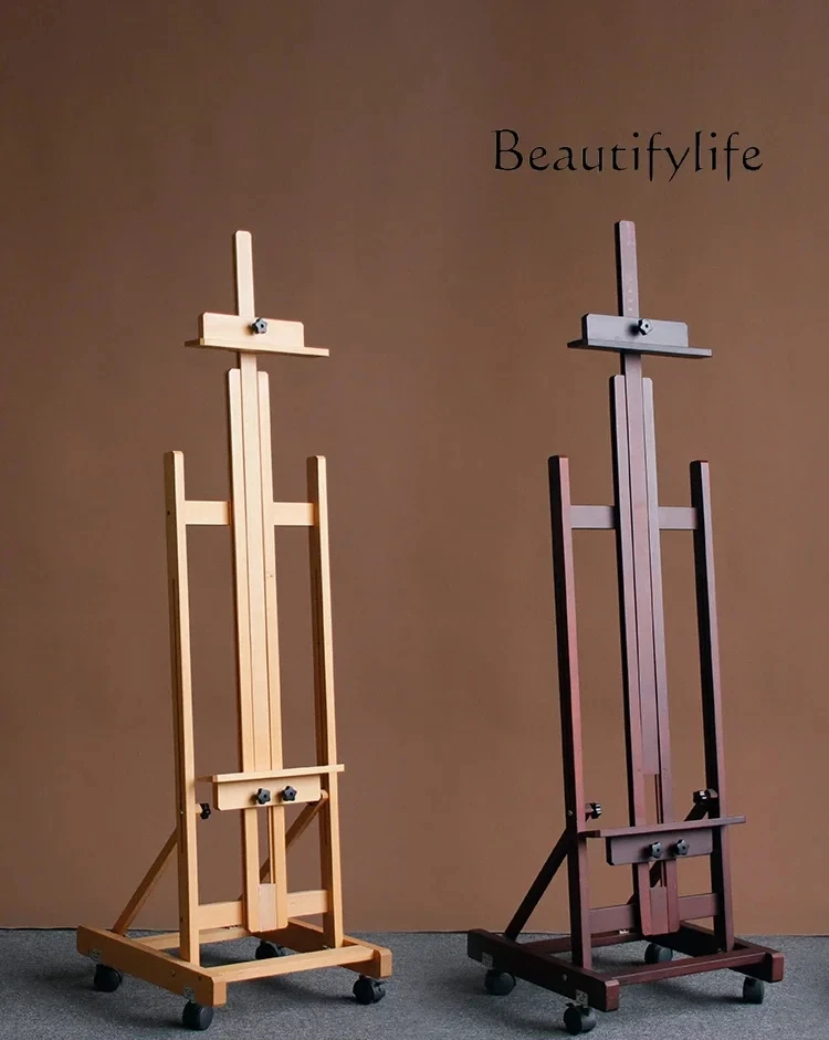 Caballete plegable de madera maciza especial para estudiantes de arte, tablero de exhibición publicitario, piso de elevación, boceto