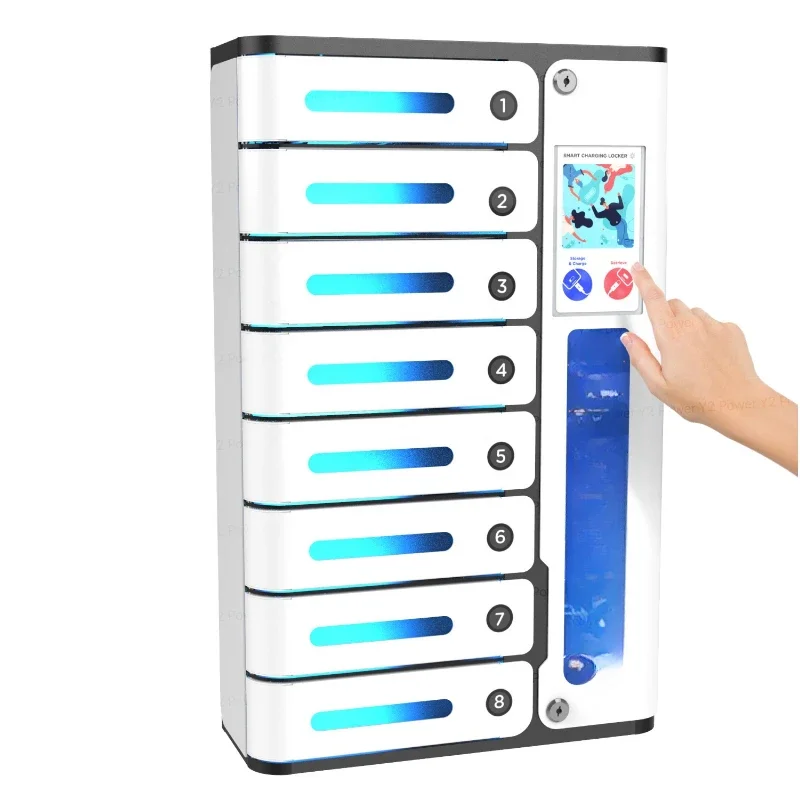 Premium Touchscreen Mobile Charge Locker PL-SD8U-Y2 High Quality Charging Cabinet with Centralized Locking System