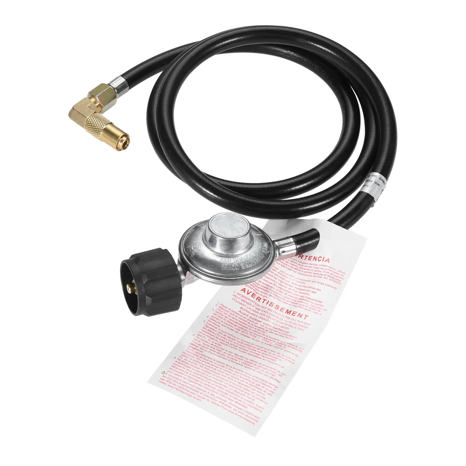 

5 Feet Hose QQC1 Low Pressure Propane Regulator with 90 Degree Brass Elbow Fitting Adaptor for Blackstone 17/22" Table BBQ Grill