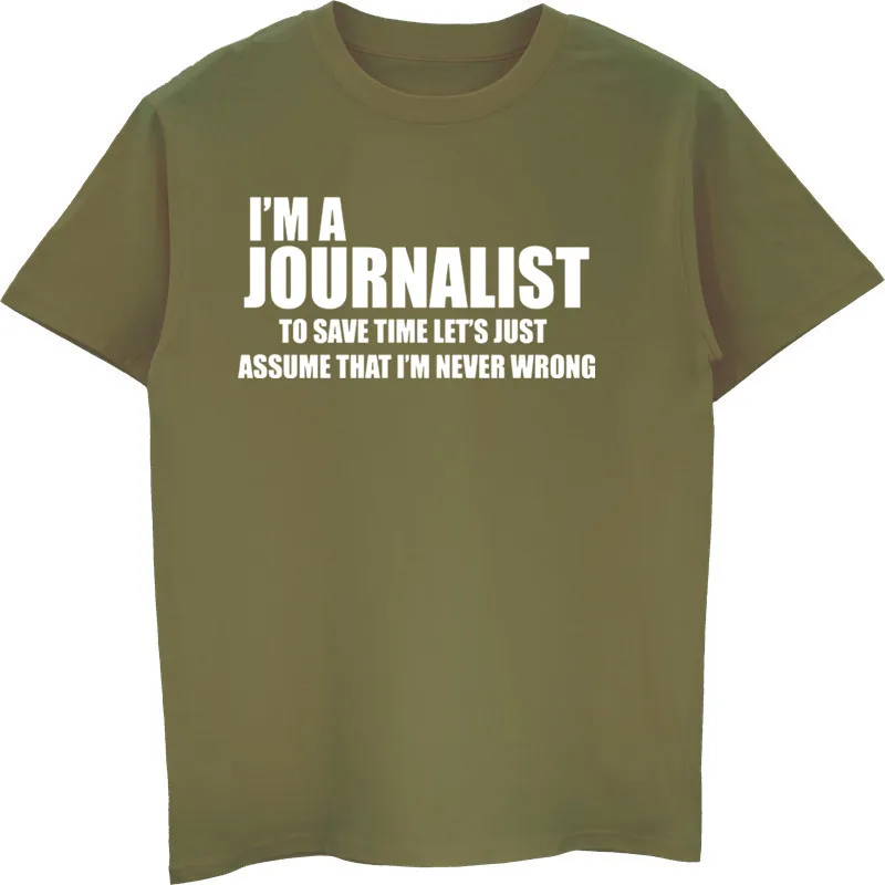 Journalist T-shirt Funny Journalist Tee Shirt Gift For Journalist Journalism Tee Male Cotton Short Sleeve Shirt Cool Tees Tops