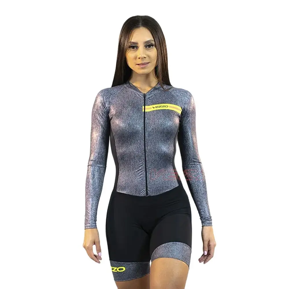 

Women's Cycling Long Jumpsuit Gray MTB Monkey 2023 Macaquinho De Ciclismo