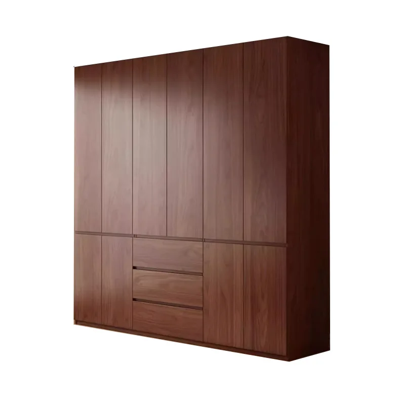 Storage Wardrobe Home Bedroom Split Walnut Wardrobe