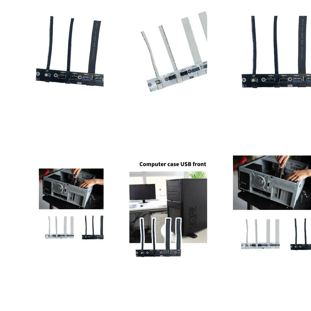 USB3.0 Painel frontal Hub Painel 2 Porta USB3.0+2 PORT USB2.0+1 PORTA TIPO C 20G+LED CUBRO LED para PC CASE Desktop A4WF