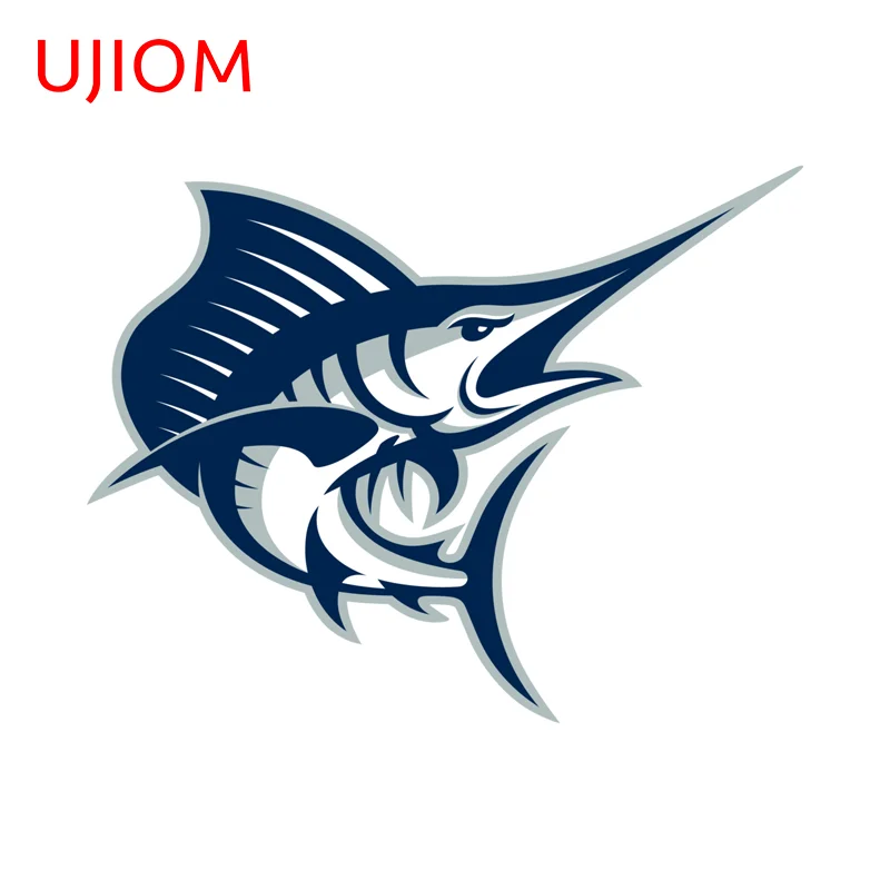 UJIOM Triped Marlin Fish Wall Sticker Bathroom Guitar Kawaii Figure Waterproof PVC Decal Fashionable Room Decoration Accessories