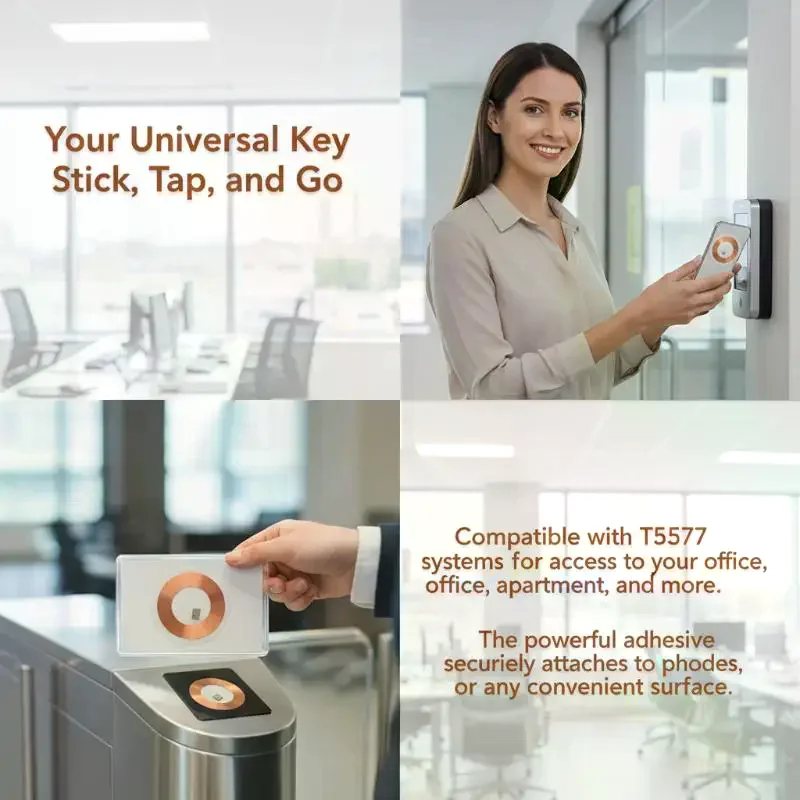 125KHz RFID Keyfob Card ID T5577 5pcs Rewritable Copper Coil Coin for Modern Secure Access Control