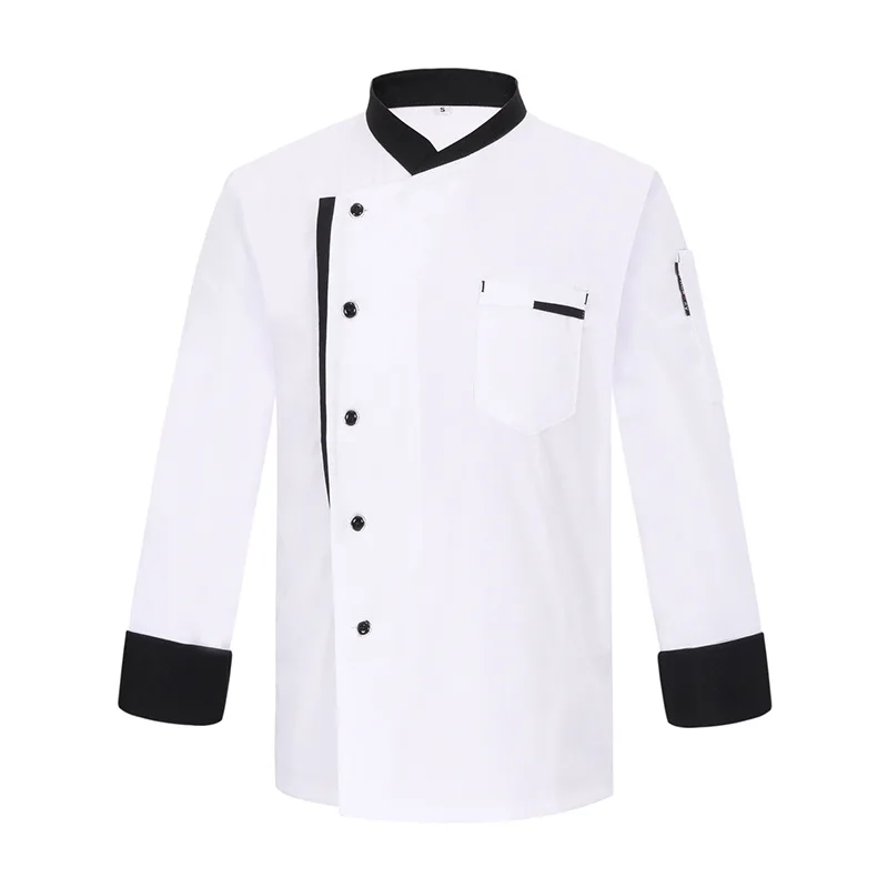 Uniforme de Chef de manga larga Unisex Otoño Invierno cocina restaurante panadería pastel Catering Hotel espalda-ropa de trabajo de cocina