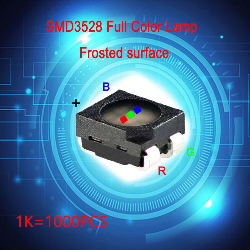 1000 pcs ,SMD3528 full color LED lamp of Frosted suface used for LED display maintenance，Indoor RGB components for display