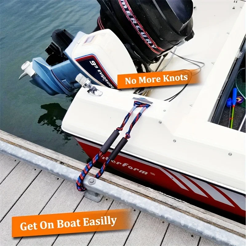 2Pcs Set Bungee Dock Line Mooring Rope  Dock Extendable or Secure Docking of Kayaks Canoes Power BoatsKayak Accessories