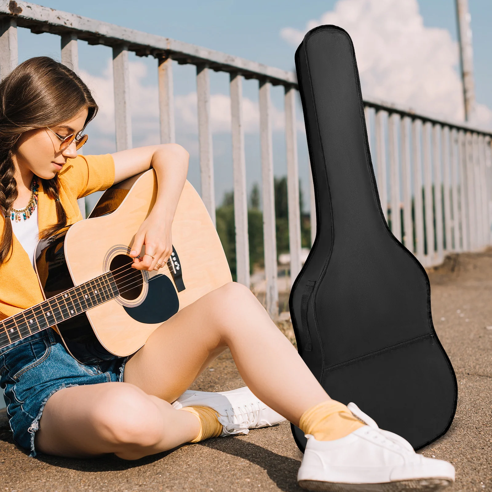 

Guitar Bag Portable Lightweight Waterproof Thickened Storage Case For Acoustic Electric Classical Instrument Travel