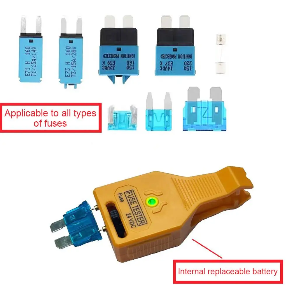 DC 24V Automotive Blade Fuses Tester and Puller Check for Circuit Breakers for Car ATR ATO/ATC ATM Reset Fuse Removal Tool