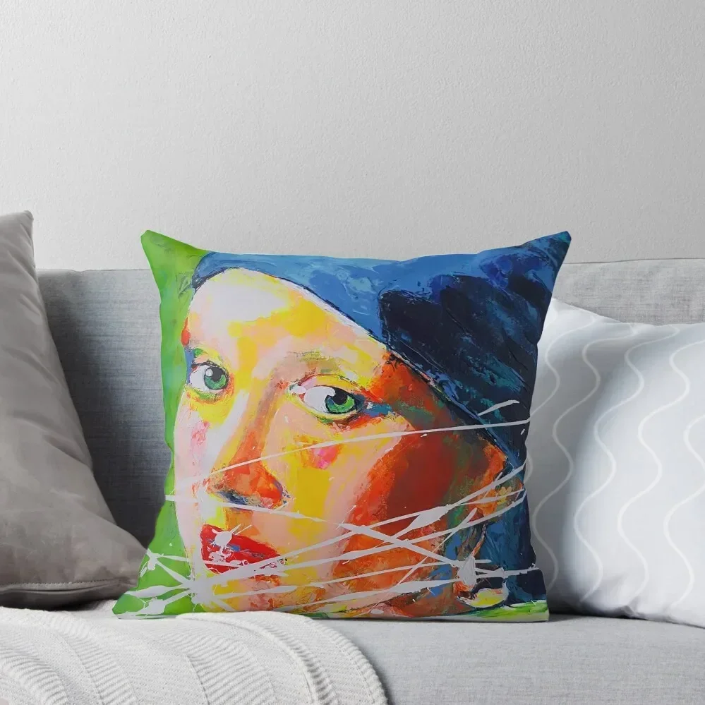 La Jeune Fille à la Perle Vermeer Artpainting Throw Pillow Christmas Throw Pillows Covers christmas supplies pillow