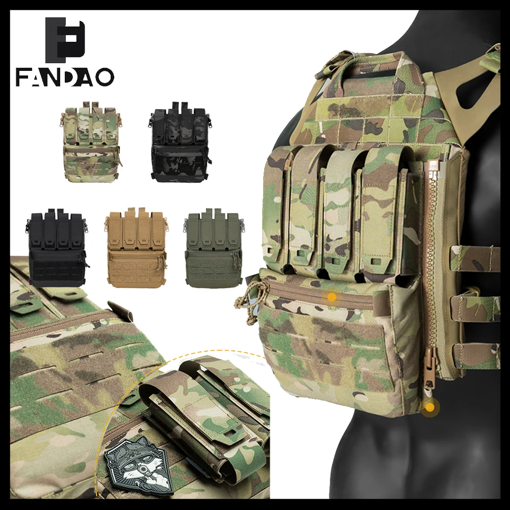 Tactical Vest Expansion Pack Assault Adapt Banger Back Panel Zip On Rear Pouch Multifunctional Magazine Bags  CS Airsoft Gear