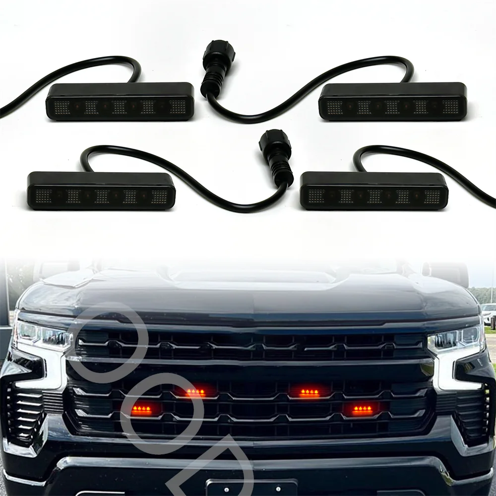 Led front grill grille Lights fit for Chevrolet Silverado 1500  2500 Wrcustom custom Trail Boss Grills Led Lights Signal Lights