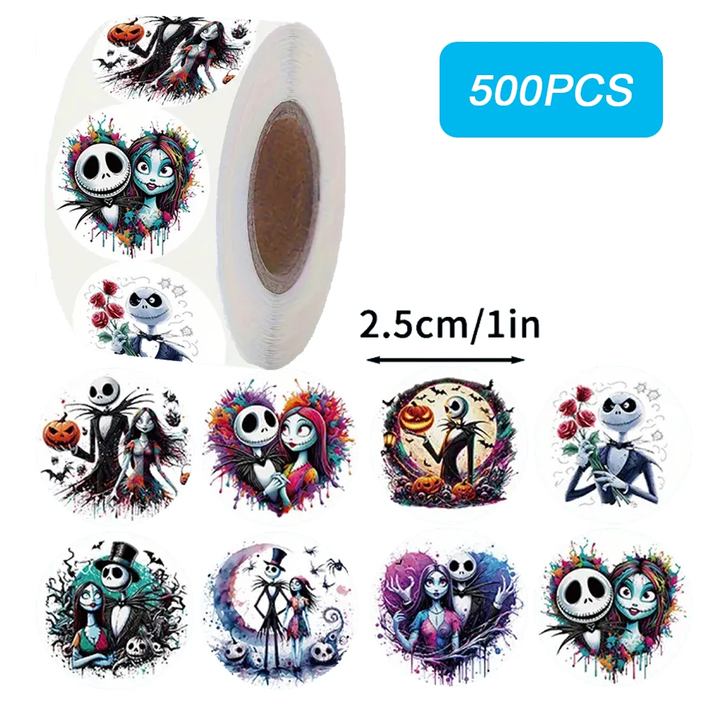 500 قطعة/لفة أنيمي كابوس قبل عيد الميلاد مكافأة ملصقات فيلم كوميدي الشارات لعبة طفل DIY بها بنفسك دفتر ختم لاصقة تزيين