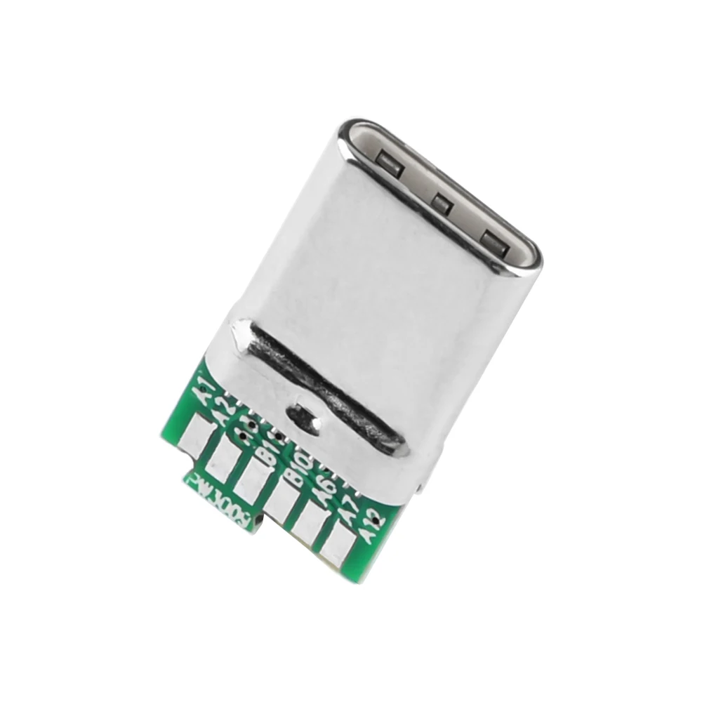 USB 3.1 Type-C 24 Pin Socket Adapter Male Plug Soldering Cable Adapter for Soldering Cable and 24P Cable PCB Board Module
