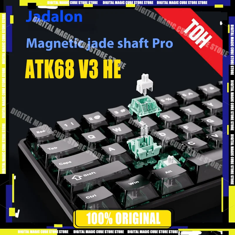

ATK68 V3 HE Магнитный переключатель из алюминиевого сплава Игровая клавиатура 256K 8K RT0.005MM Индивидуальный переключатель Mag Jade Pro RGB Свет Подарки ПК