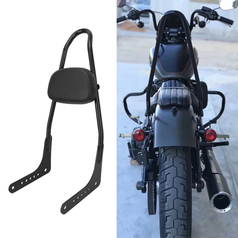 

Black Rear Passenger Backrest Motorcycle Sissy Bar Pad For Harley 2018-2023 Softail Low Rider Fat Boy Street Bob Breakout FXBB