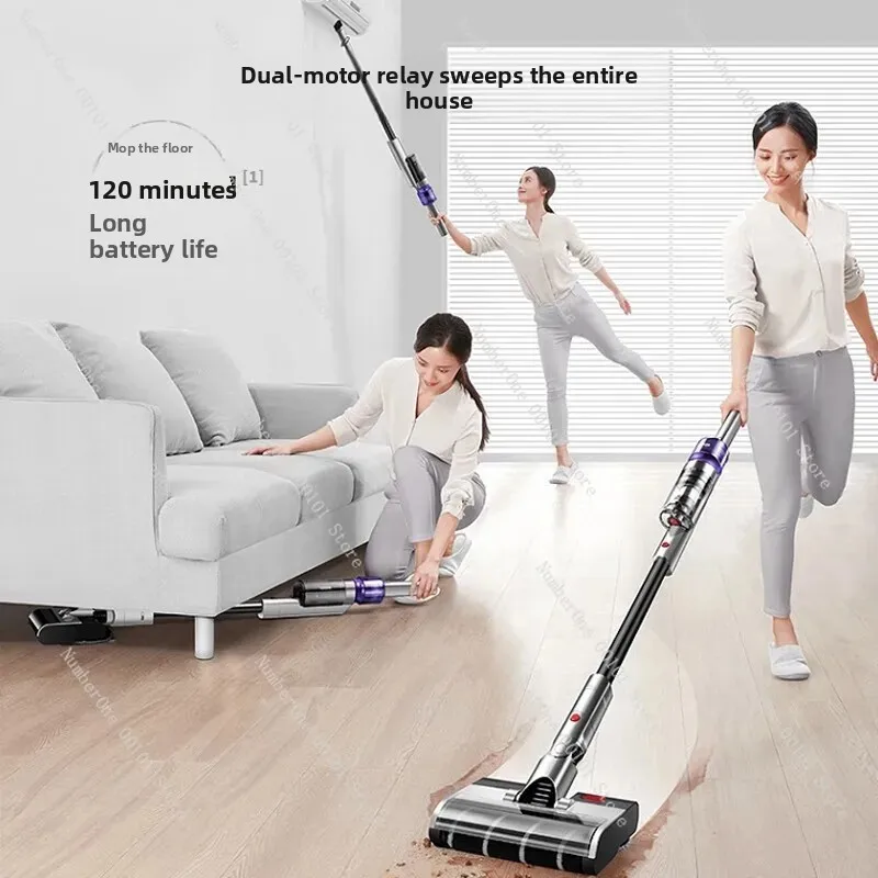 XC03S57-AP Flat Vacuum Cleaner 80° Lying Flat Suction & Wipe Synchronized for Furniture Bottom Easy Clean