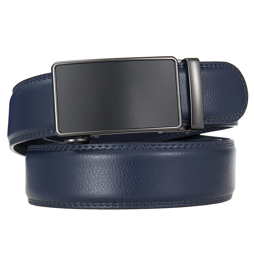 Plyesxale New Black Dark Brown Blue Men Belt Genuine Leather Luxury High Quality Waistband Cintos Homem Brand Belt For Men B1278