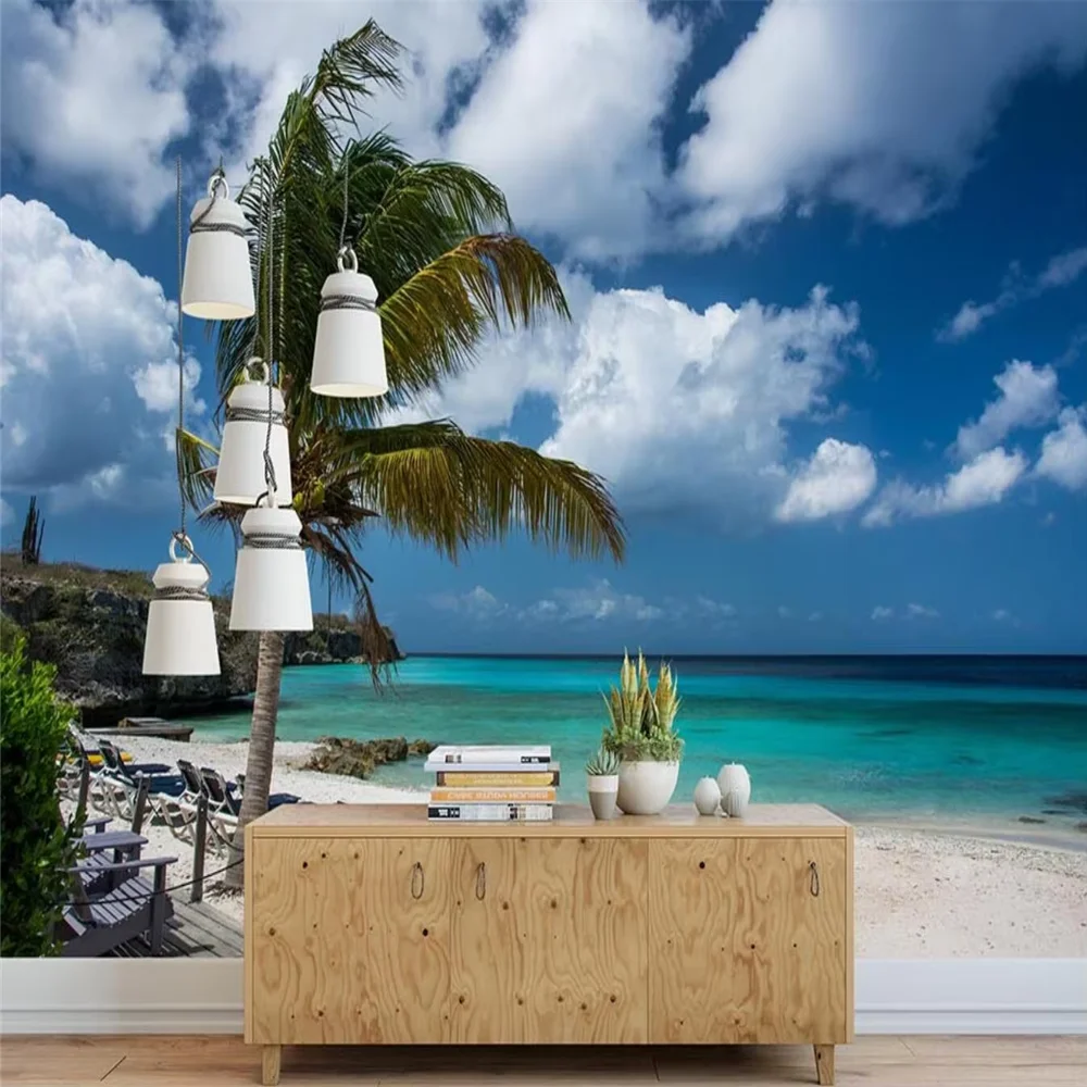 Custom Southeast Asia Beach Shoreline Photo Wallpaper 3D Mural wallpapers Living Room Bedroom Romantic wall papers Home Decor