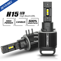 BEVINSEE H15 LED CANbus Headlight Bulb 110W 11000LM High Beam + DRL Day Driving Running Light Super Bright LED Lamp for VW Audi