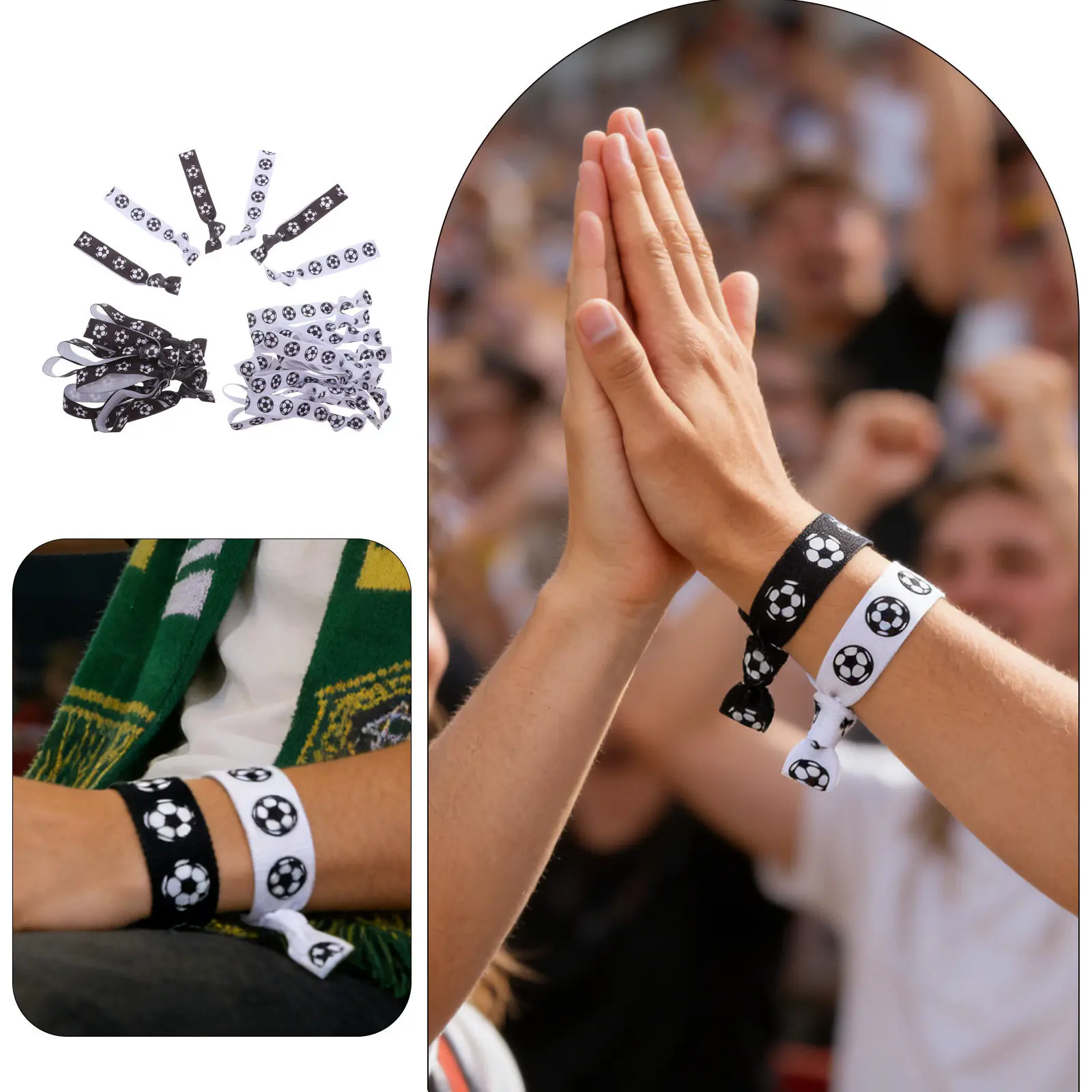 40Pcs Soccer Wrist Ties Soft No Crease Ribbon Sports Wristband Party Favors for Women Team Accessories Soccer Prizes