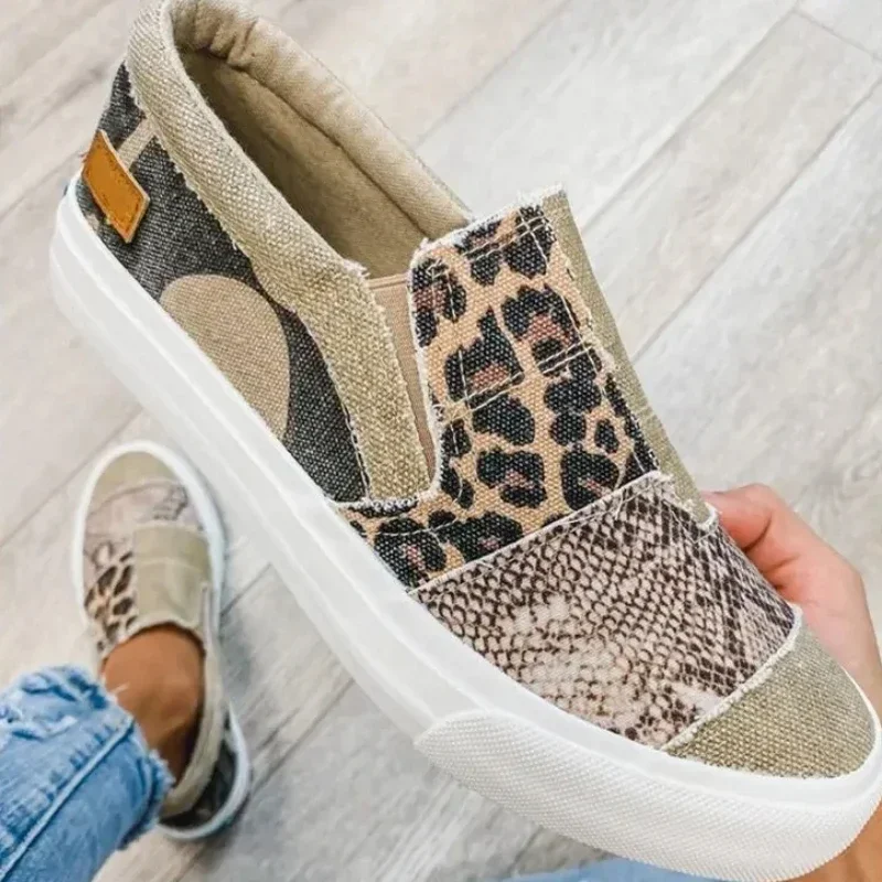 Leopard Print Women Vulcanized Shoes 2024 Trend Women Canvas Shoes Casual Walking Sneakers Designer Womens Casual Footwear Tenis