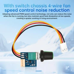 DC5-12V PWM fan Speed Controller Manual 3Pin 4-wire With Switch Chassis Noise Reduction Fan Speed Governor for PC CPU Cooler Fan