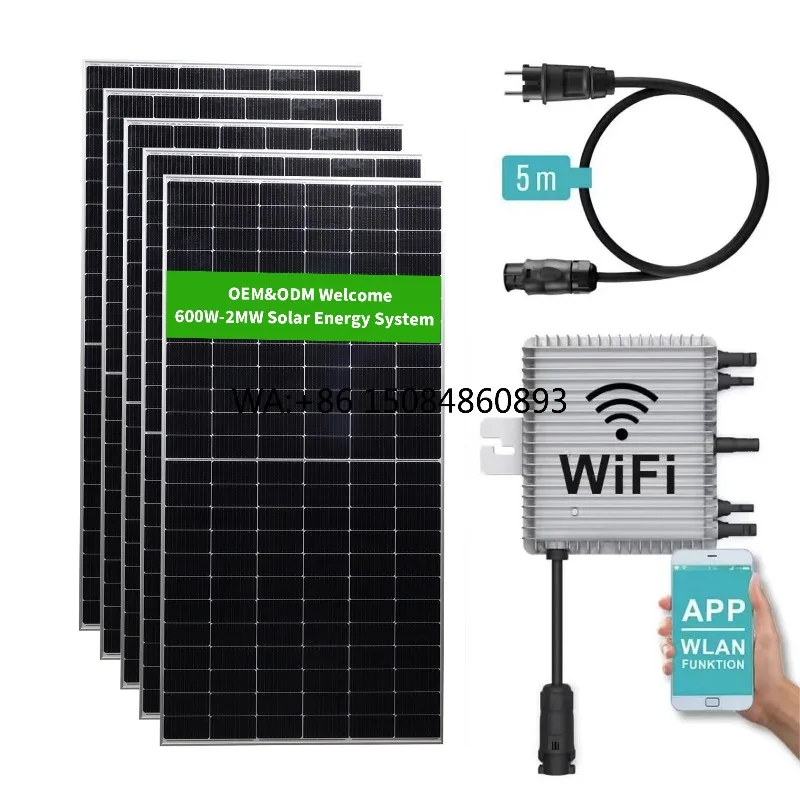 Solar balcony power generation2KW 2KVA Portable Off Grid Solar Power System Photovoltaic Balcony Solar Panel Kit