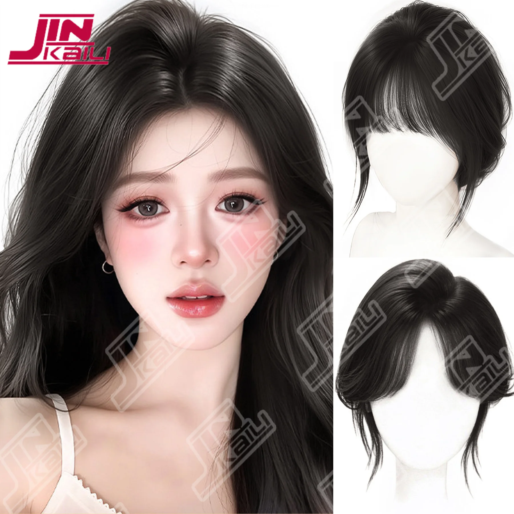 JKL Synthetic Bangs Wig For Women With Natural Fluffiness And Increased Hair Volume 3D Eight Character Facelift Bangs