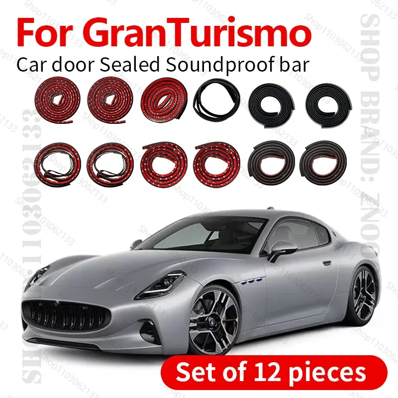 Car Door Seal Strip Rubber Double Layer Sealing Protector Soundproof Dustproof Seal Strip 12PCS Set For Maserati GranTurismo