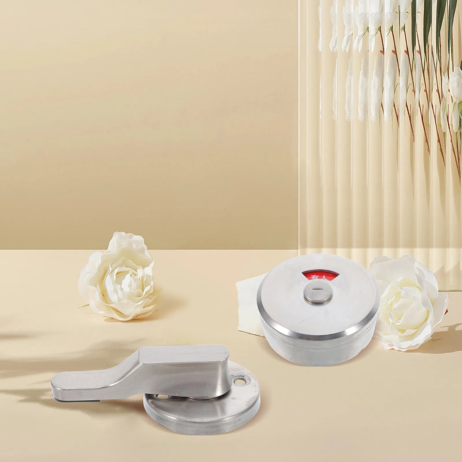 

Bathroom Indicator Lock Door Partition Privacy and Lever Bolt Partitions Handle for Toilet