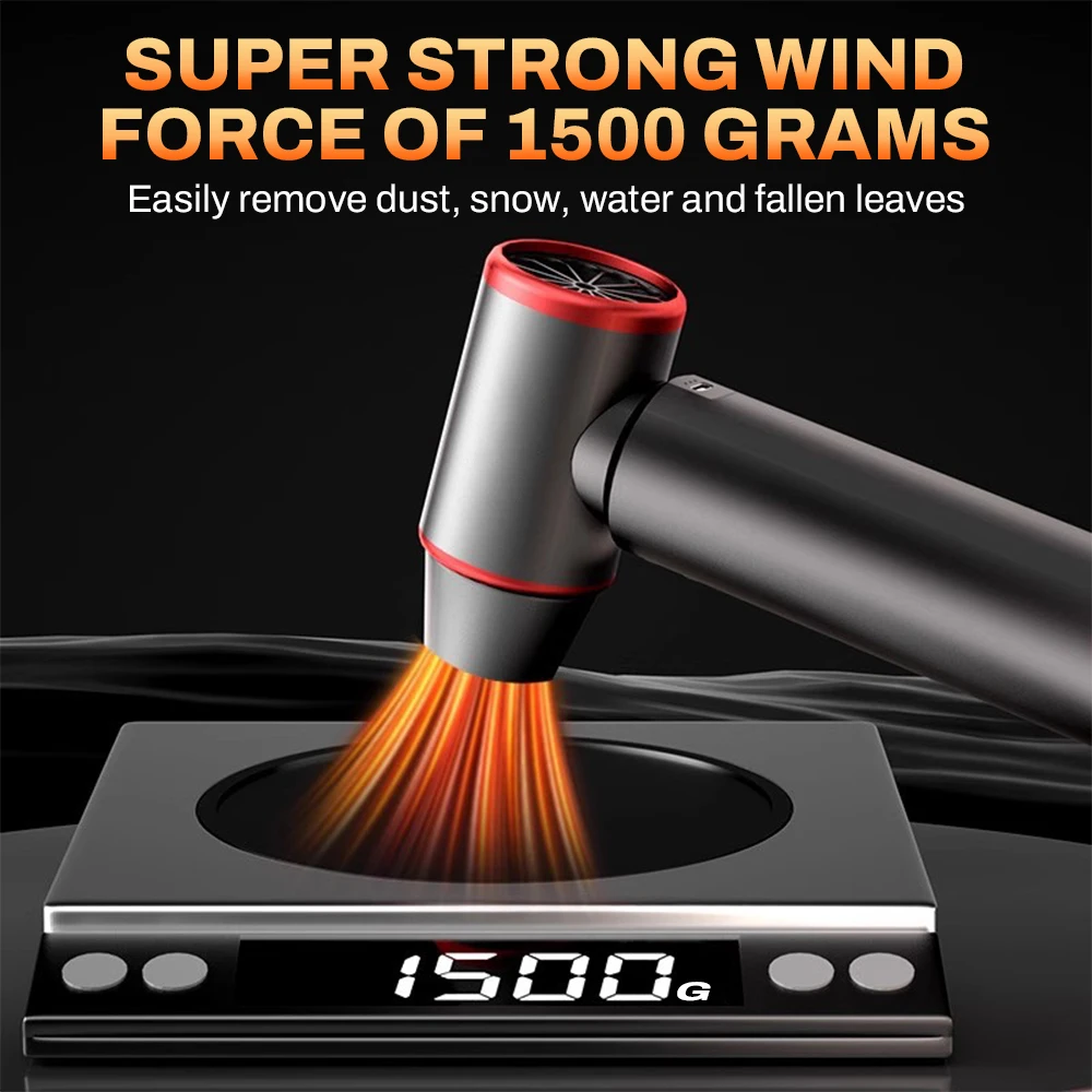 【Fast Delivery】580000RPM Powerful Air Blower 1500g Wind Pressure Violent Turbo Jet Blower 75m/s Speed Strong Snow Blowing Duster