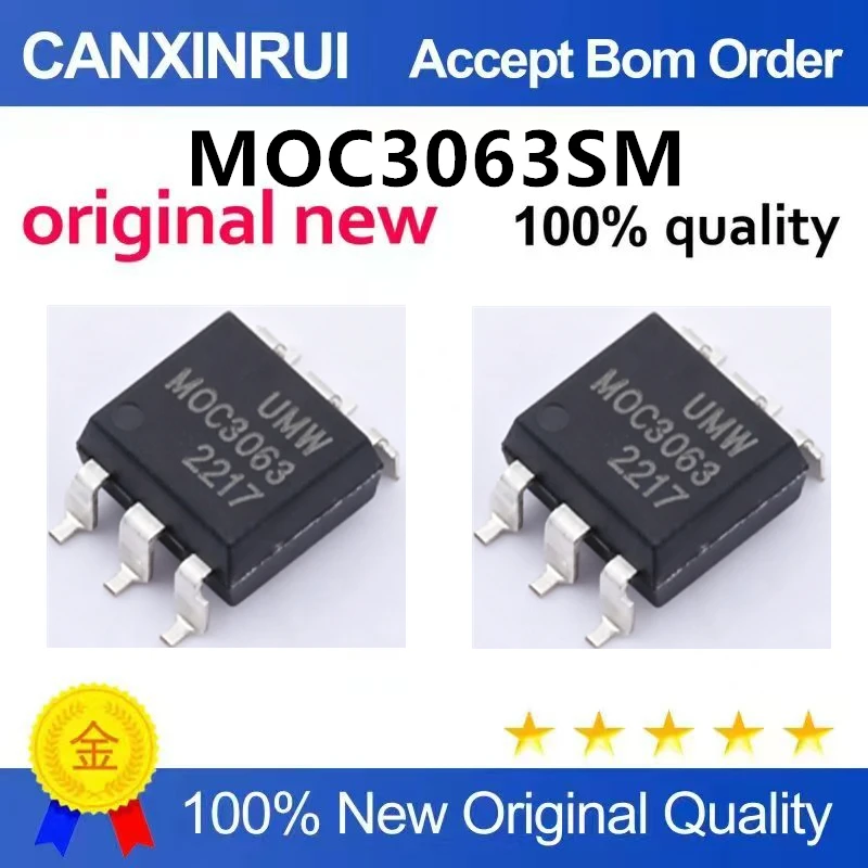 （5pcs-10pcs）Original genuine MOC3063SM SOP-6 zero crossing phase bidirectional thyristor driven optocoupler